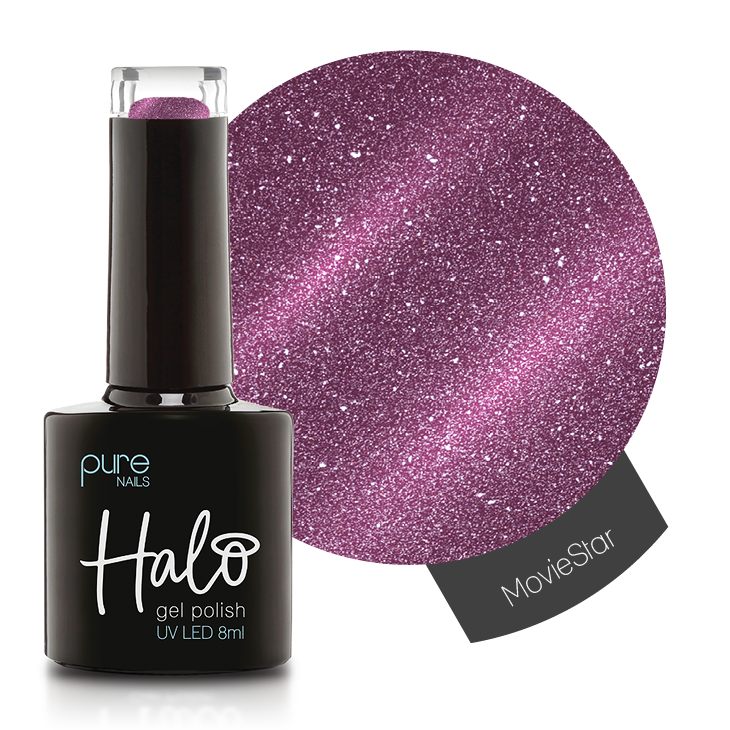 Pure Nails' glitter/cat eye gel polish in shade 'Movie Star'